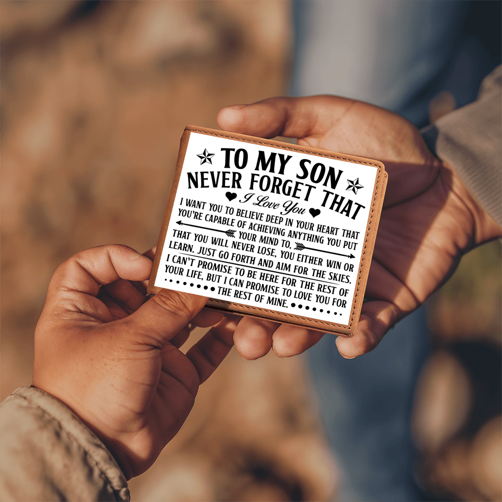 To My Son Skies (Black) – Leather Wallet